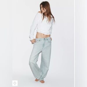 Zara Mid-Rise Baggy Balloon Jeans Sz 8